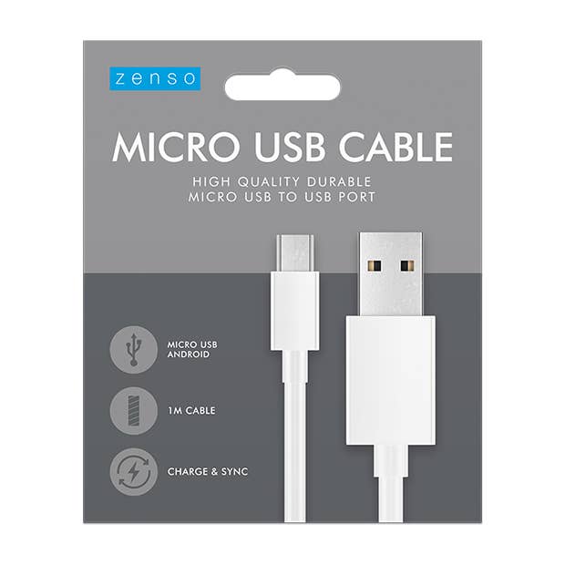 Type-C To Usb White Cable 1M