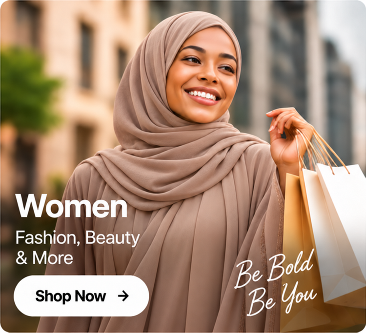 Hiirad Women collection fashion image with scarf and abaya