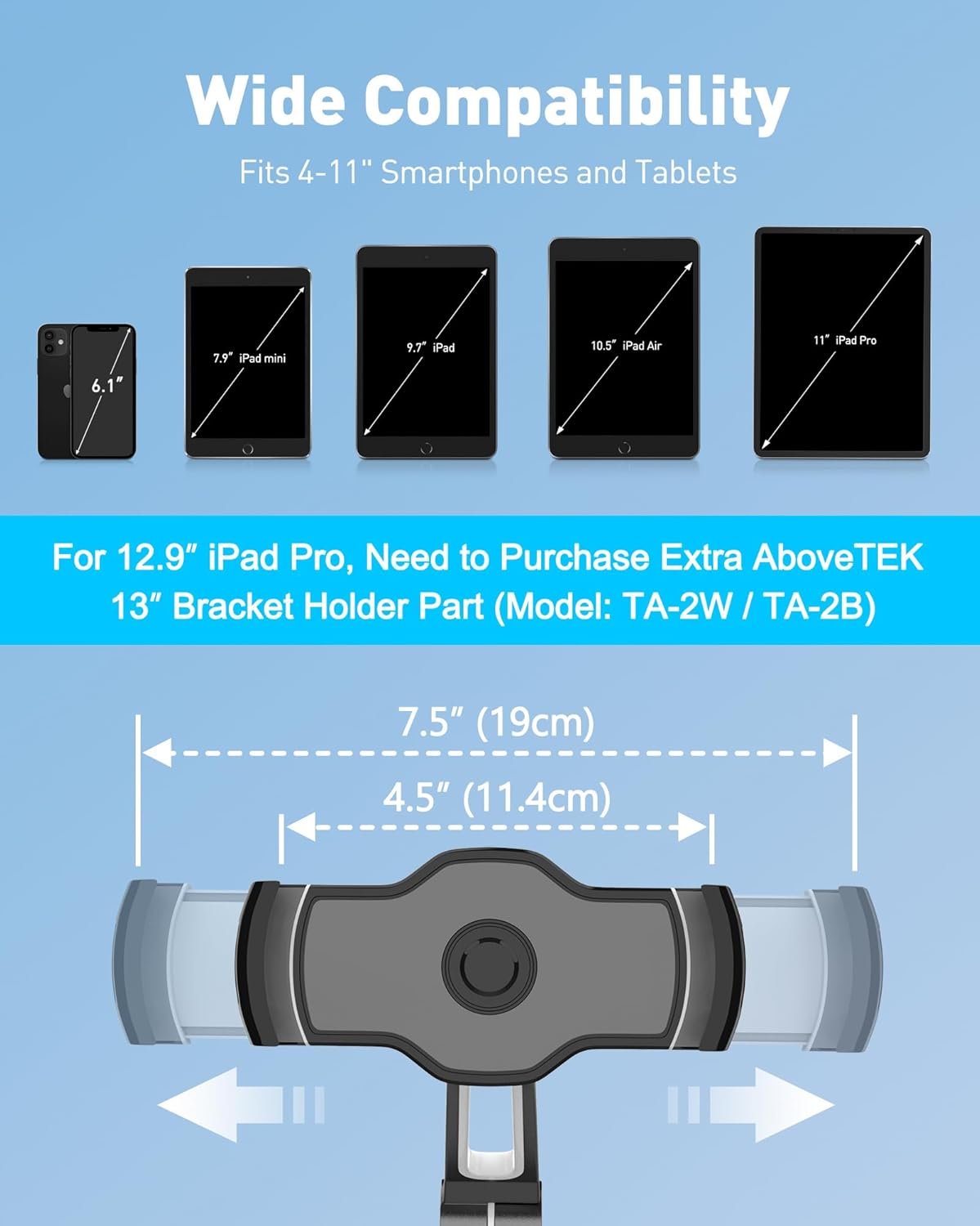 AboveTEK Suction Mount Phone & Tablet Stand