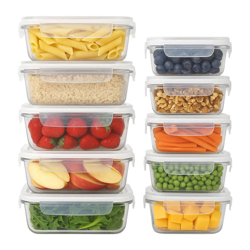 Wholesale 10pc Glass Food Storage Container Set with Lids
