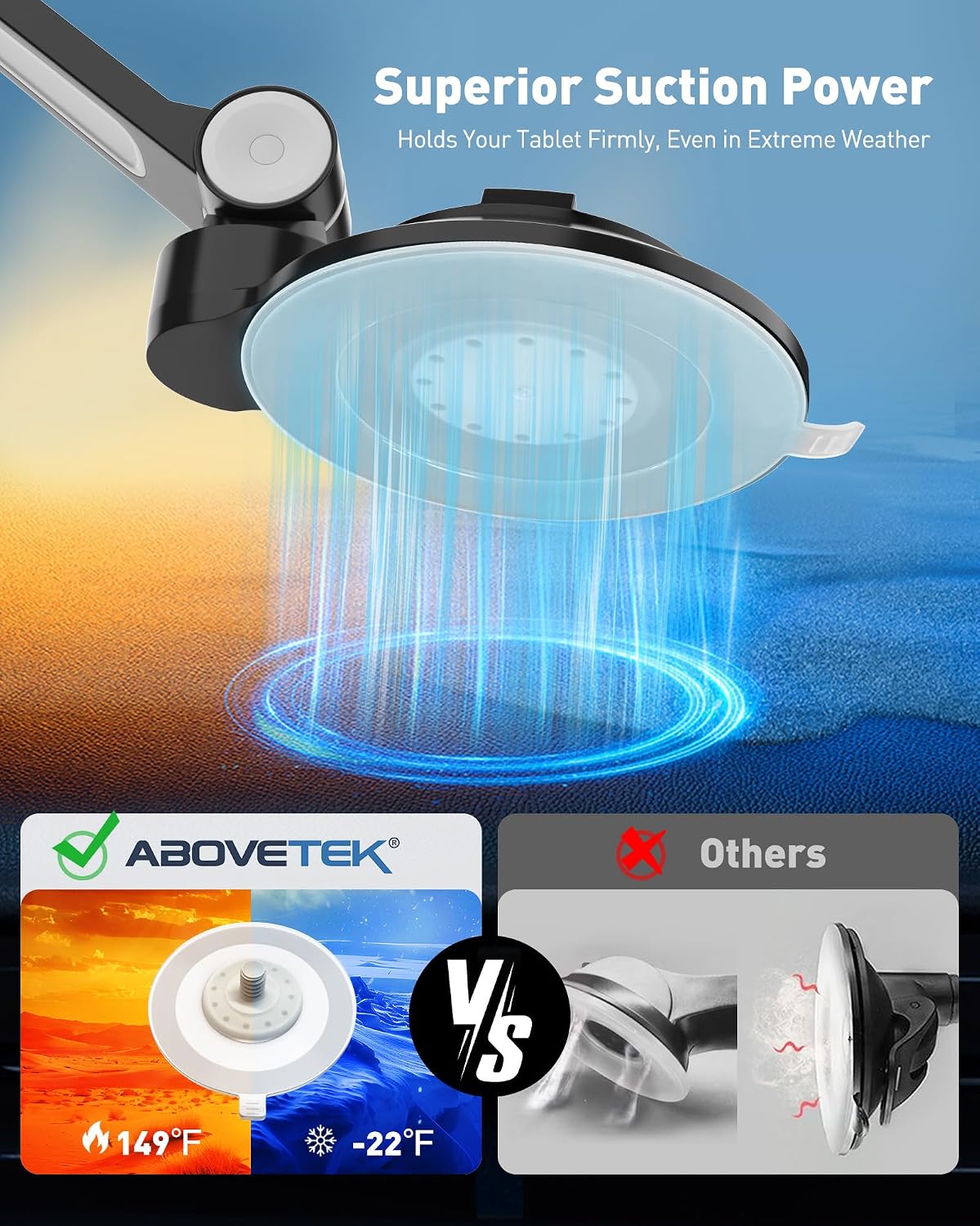 AboveTEK Suction Mount Phone & Tablet Stand