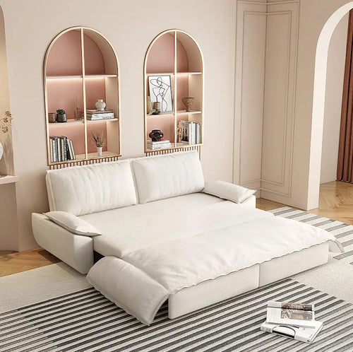 3-in-1 Convertible Reclining Foldable Modern Sleeper Sofa Multi-Functional Velvet Loveseat Bed