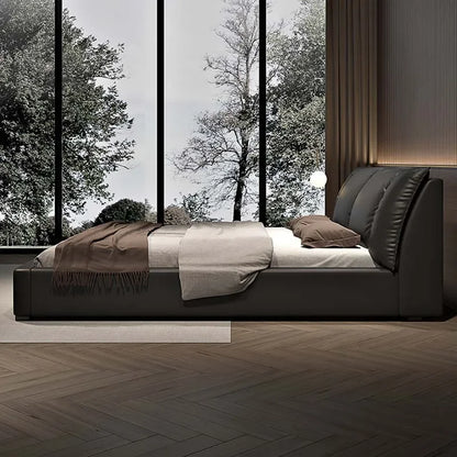 Modern Bedroom Bed Nordic Aesthetic Leather Multifunctional Queen Size Bed Storage Wood Cama De Matrimonio Home Furniture